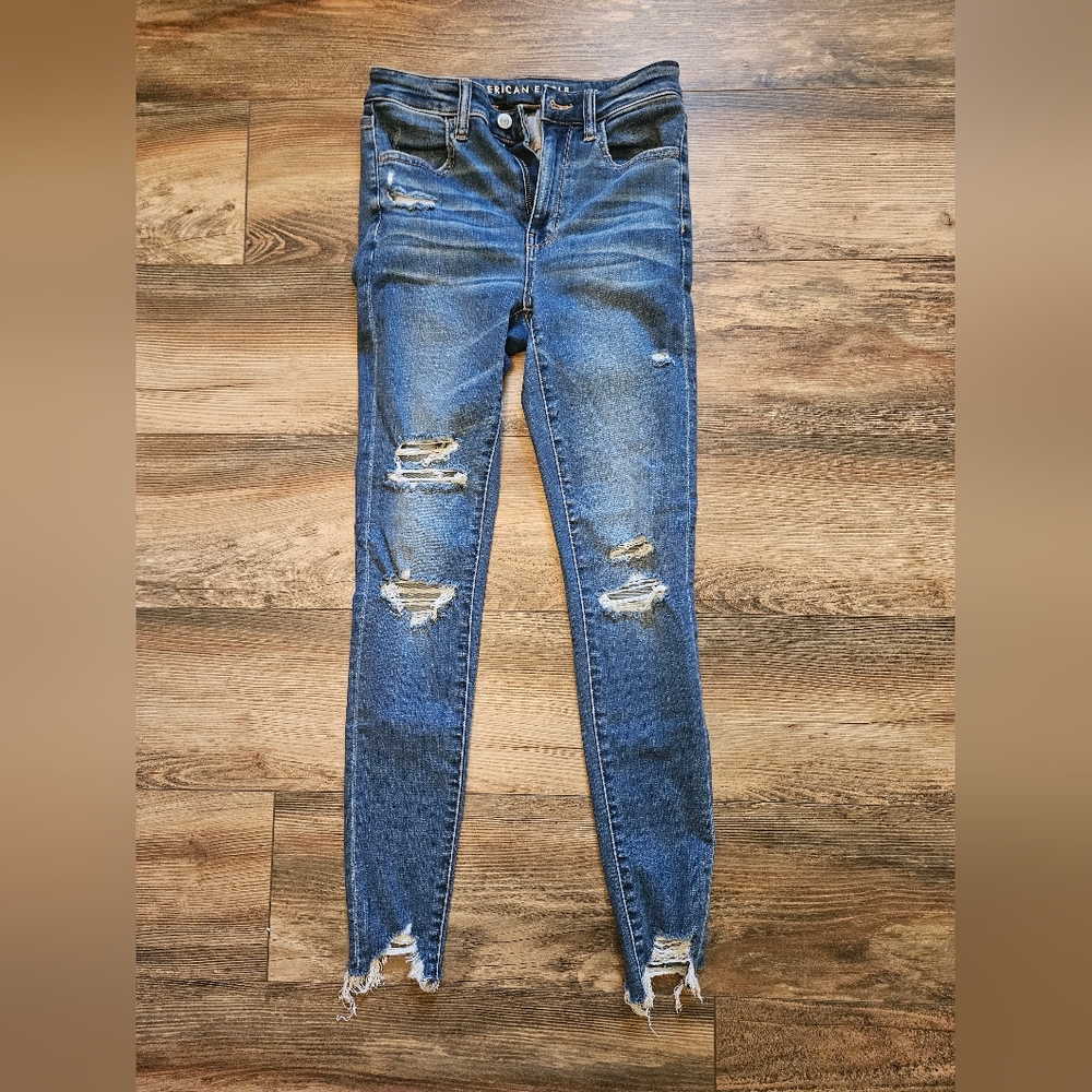 Womens American Eagle Outfitters Distressed Denim Skinny Jeans